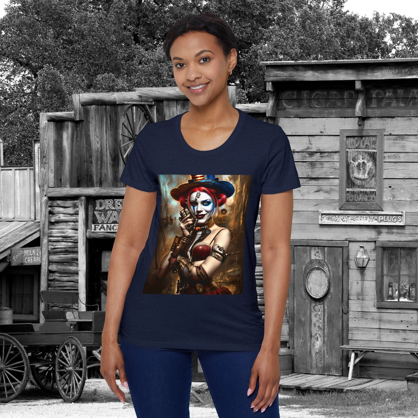 Hyper Realistic Steampunk Harley Quinn Women's Organic Short Sleeve T-Shirt