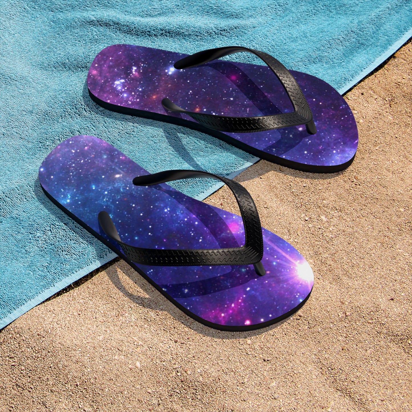 Purple Beyond the Stars Outer Space Out of this World Unisex Flip-Flops