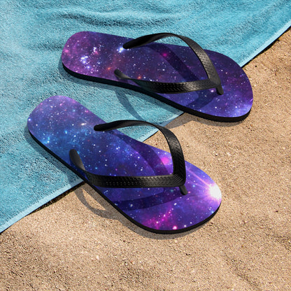 Purple Beyond the Stars Outer Space Out of this World Unisex Flip-Flops