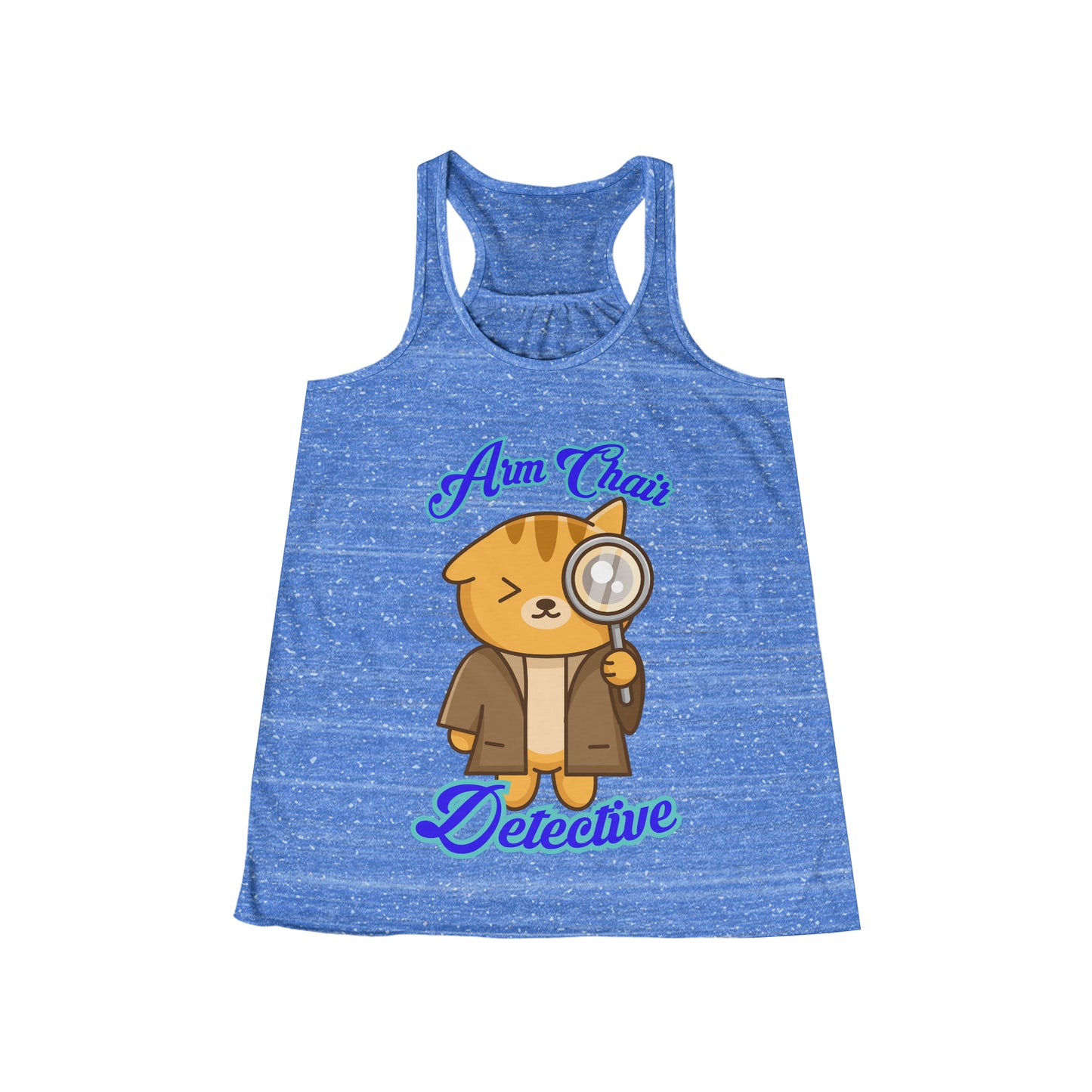 Detective Meow Arm Chair Detective True Crime Women's Flowy Racerback Tank Gifts for Her