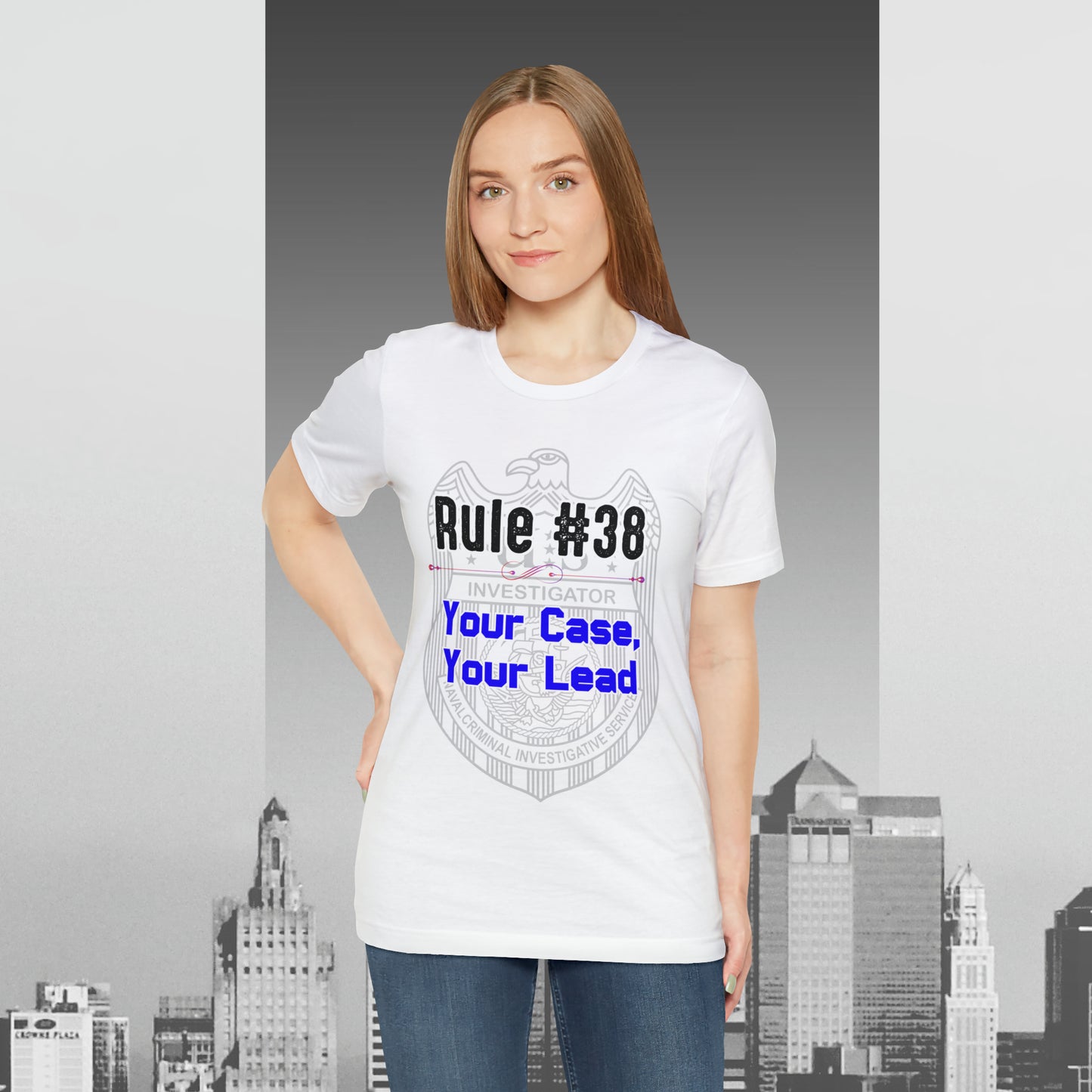 Rules of Gibbs #38 Your Case, Your Lead Unisex Jersey Short Sleeve Tee