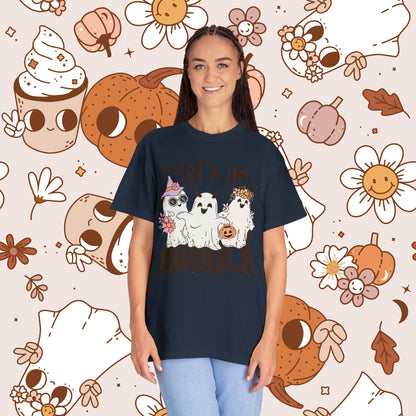 Let's Go Ghouls Retro Groovy Halloween Unisex Garment-Dyed T-shirt for Him Gifts for Her