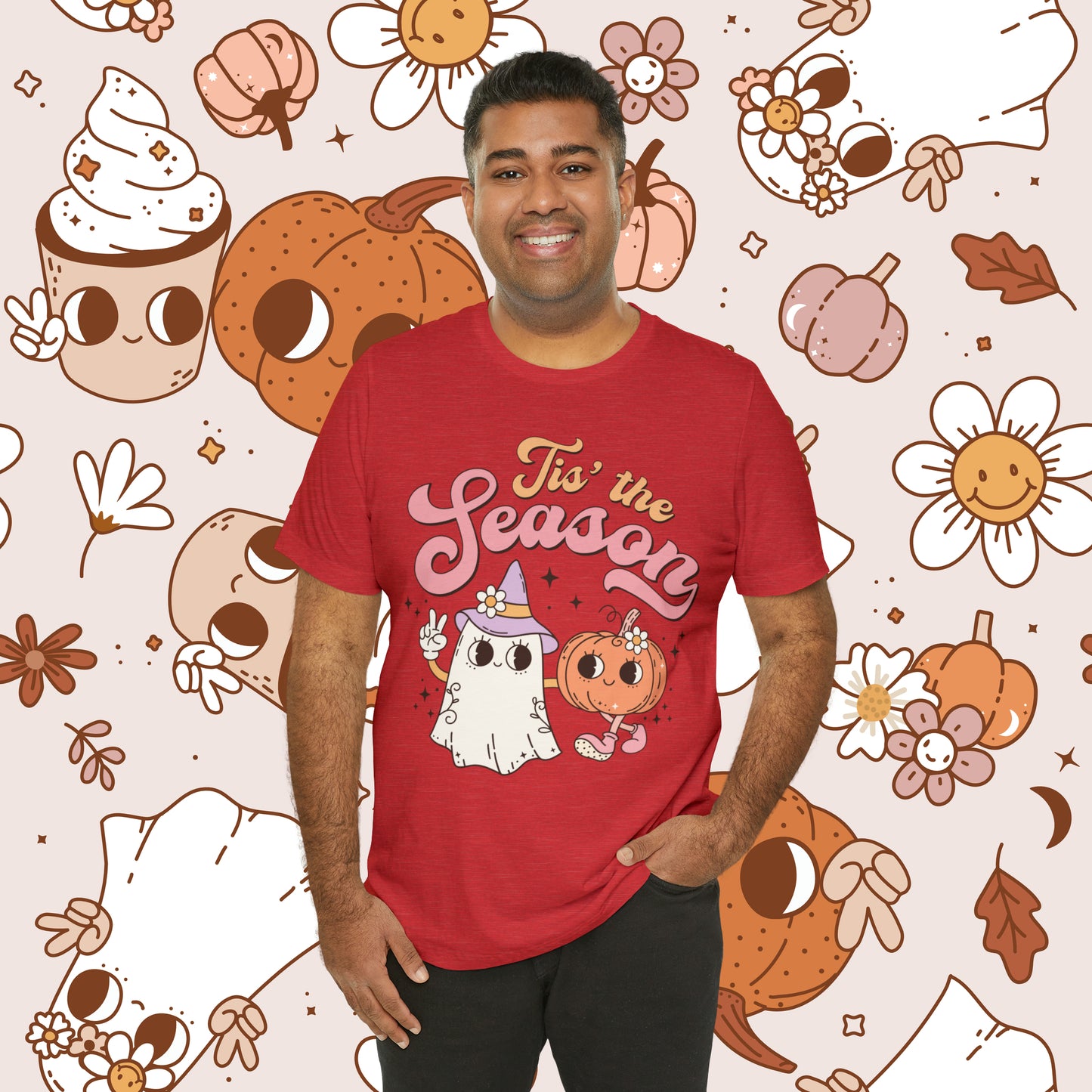 Tis The Season Retro Groovy Halloween Unisex Jersey Short Sleeve Tee GIfts for Him Gifts for Her