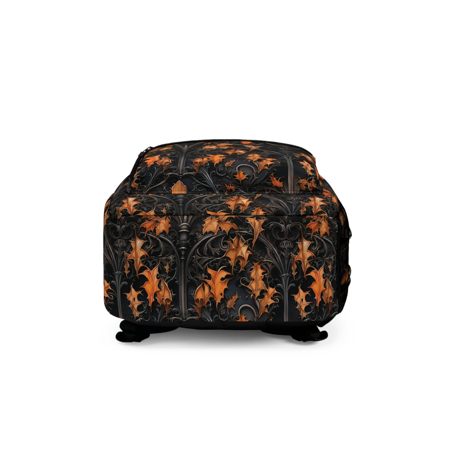 Halloween with Fall Leaves and Black Columns Back to School Backpack Gifts for Her Gifts for Him