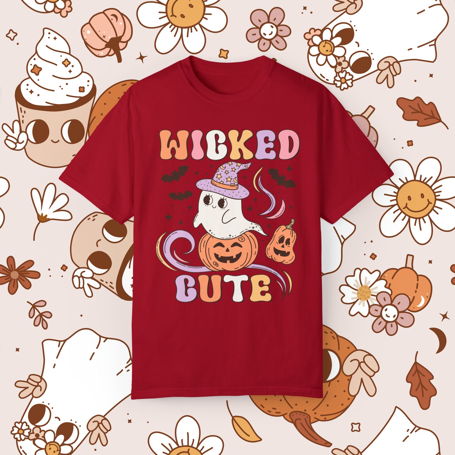 Wicked Cute Retro Groovy Halloween Unisex Garment-Dyed T-shirt Gifts for Him Gifts for her