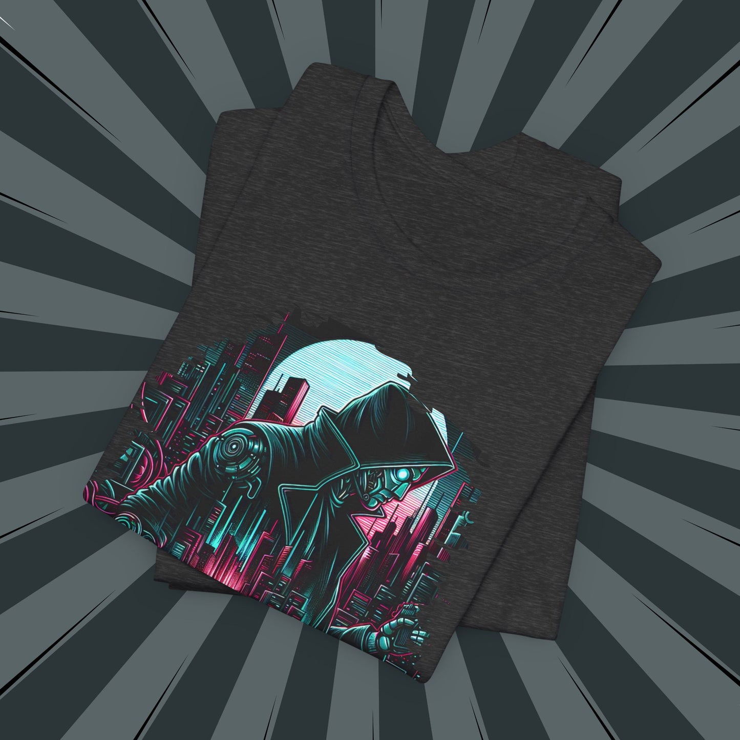 Cyberpunk Graphic Tee, Futuristic Shirt, Unisex Short Sleeve T-Shirt, Retro Sci-Fi Apparel, Streetwear Graphic Top, Geek Fashion Gift