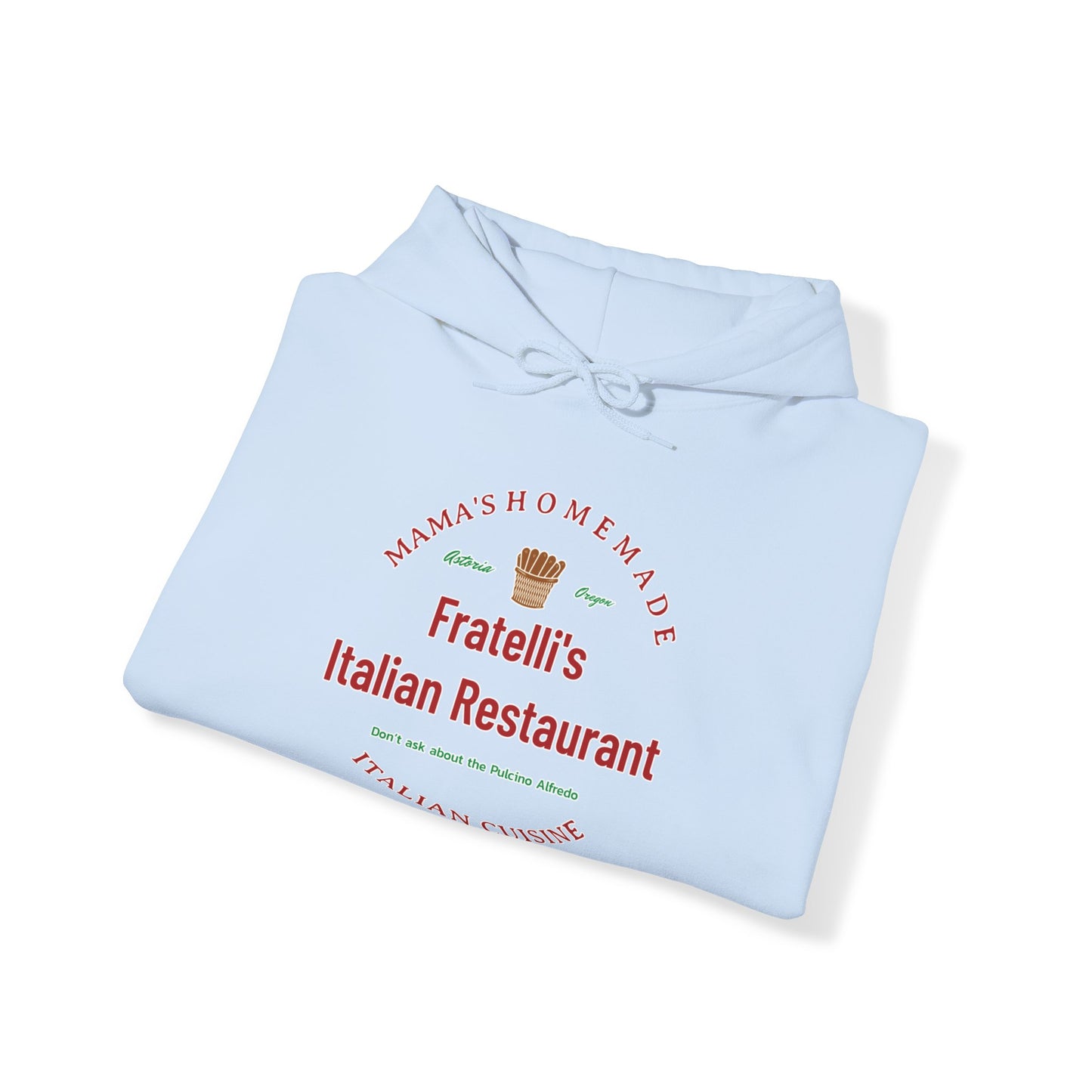 Fratelli's Italian Restaurant Unisex Heavy Blend™ Hooded Sweatshirt Fratelli's Goonies, Quest Attire, Fashion Comedy, Pirate's Pasta-Lover