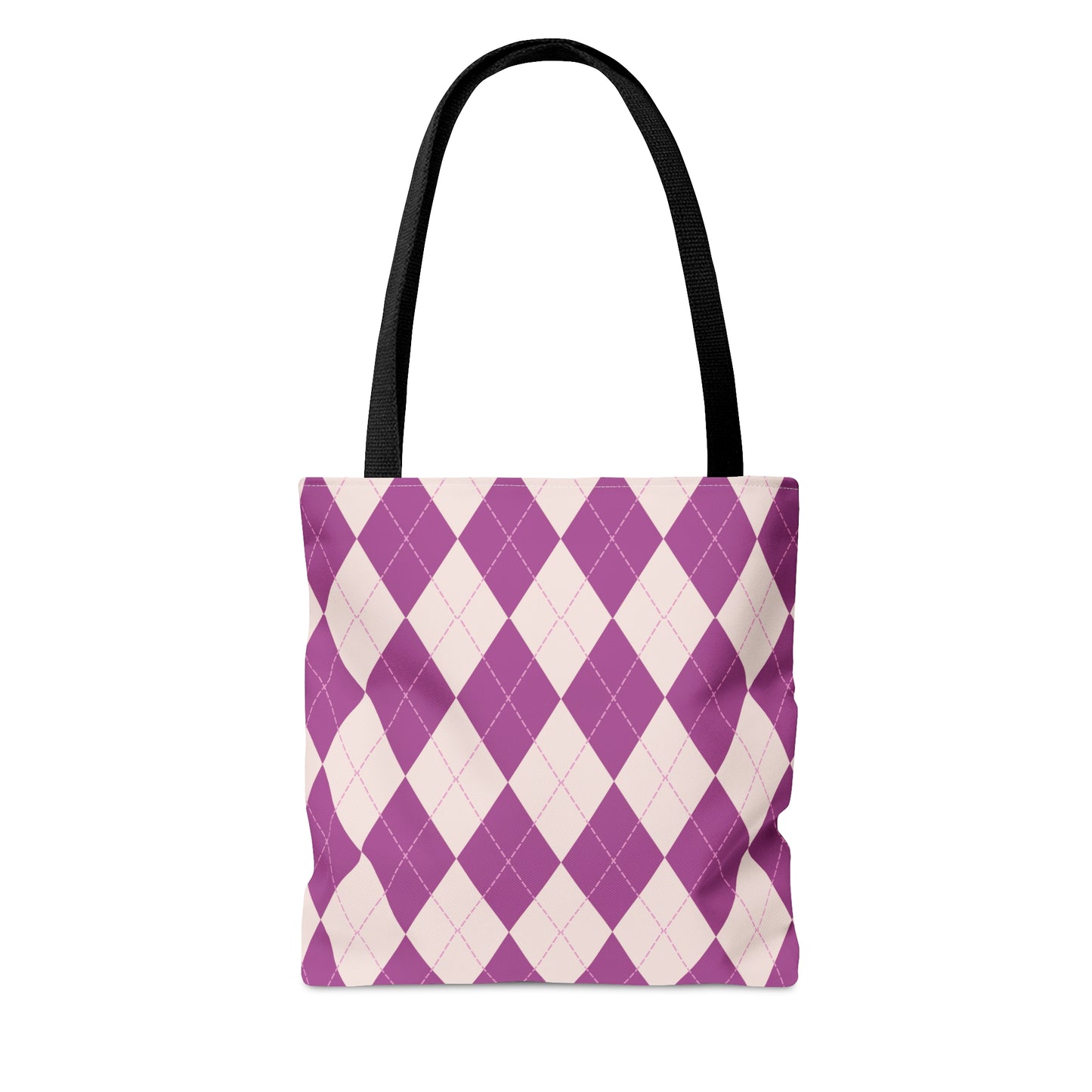 Vintage Purple Rhombus Pickleball Queen AOP Tote Bag - Rule the Court as the Queen of Dink