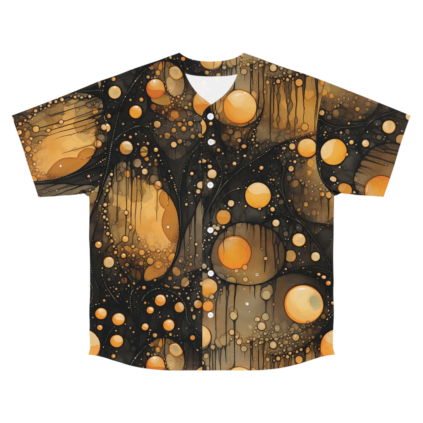 Flying Yellow Orbs Eerie Darky Men's Baseball Jersey (AOP)