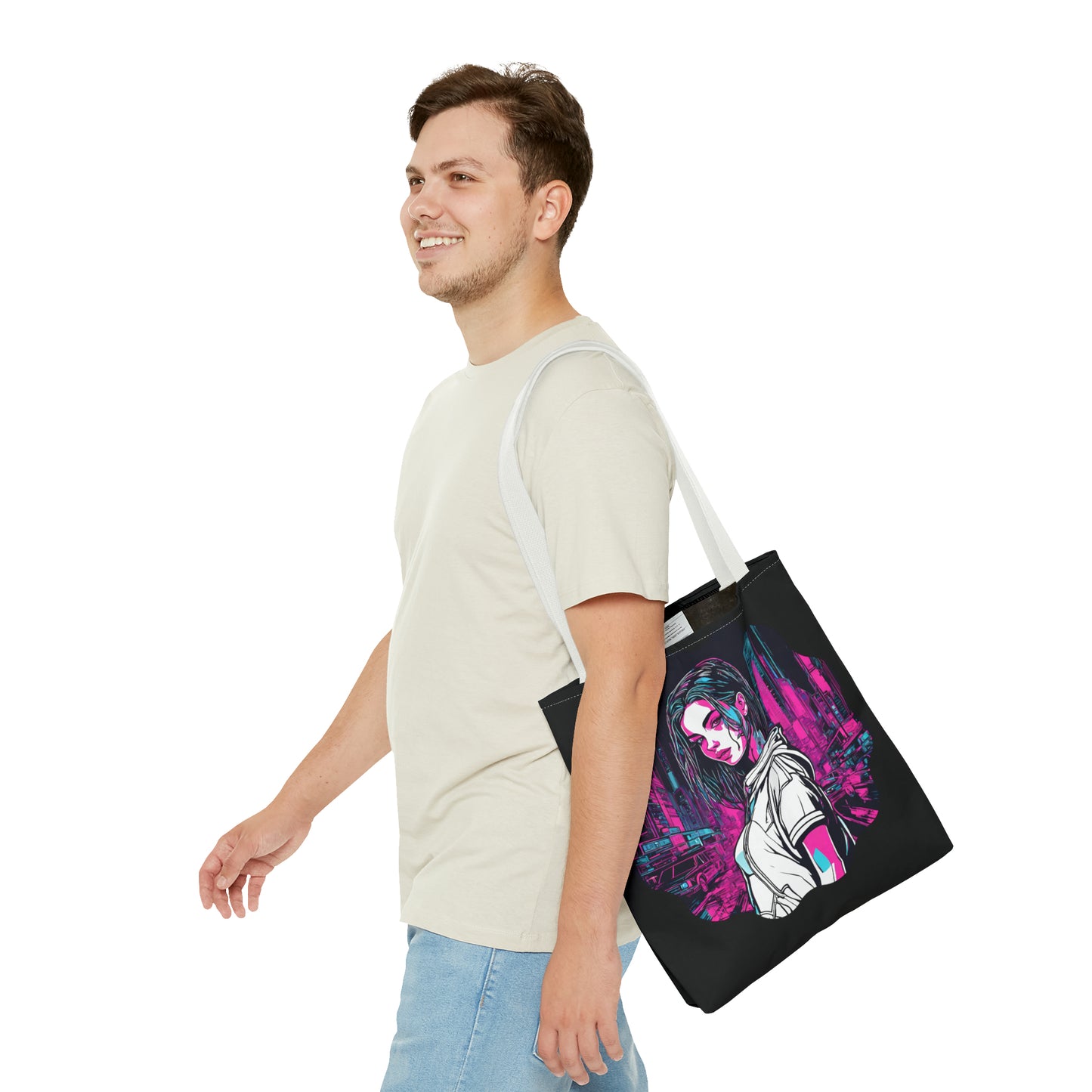 Cyberpunk Chic AOP Tote Bag