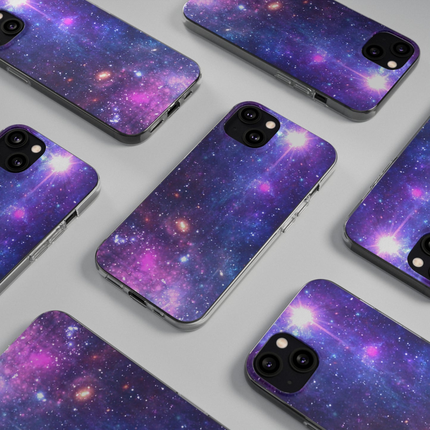 Purple Beyond the Stars Outer Space Out of this World Soft Phone Cases