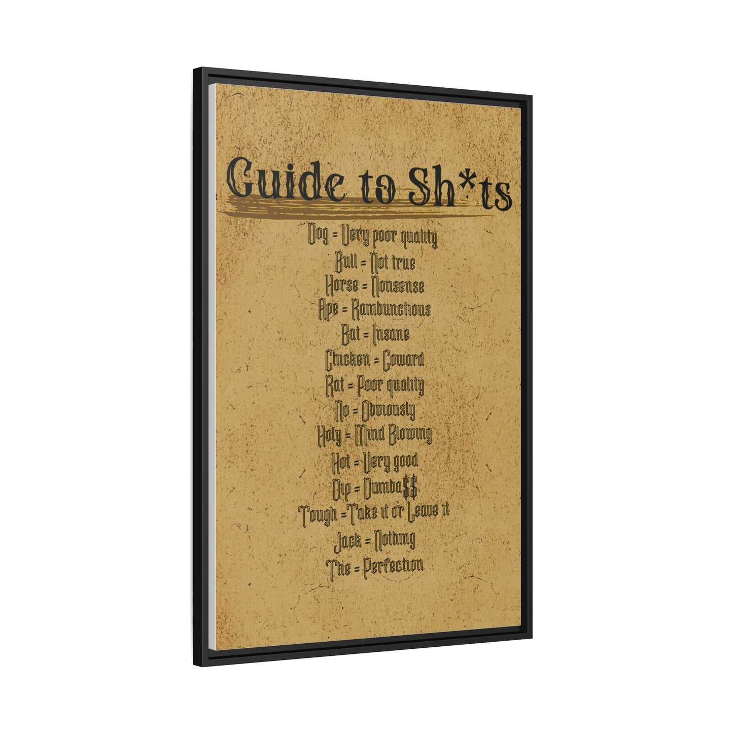 Guide to Sh*ts Framed Wall Art Print, Humorous Decor, Office Wall Art, Gift for Friends, Humor, Unique Housewarming Gift
