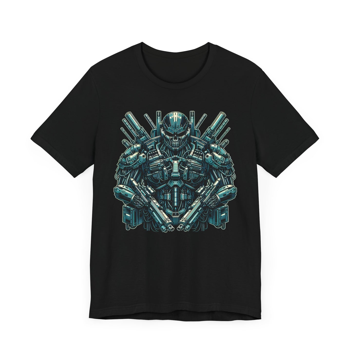 Cyber Warrior Unisex Jersey Tee, Geeky T-Shirt, Sci-Fi Apparel, Graphic Tee, Gift for Gamers, Futuristic Fashion