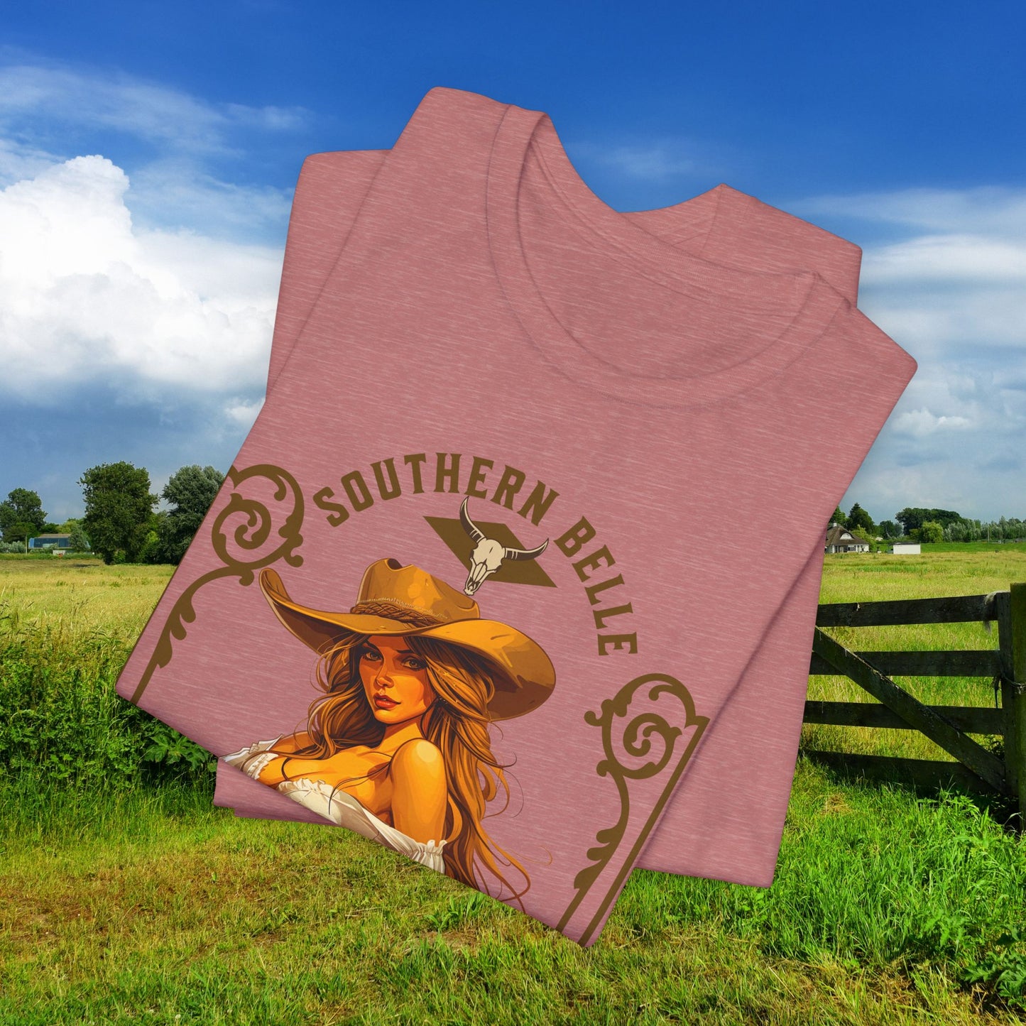 Southern Belle Statement Tee, Vintage Graphic Shirt, Country Lifestyle Apparel, Gift for Her, Summer Fashion