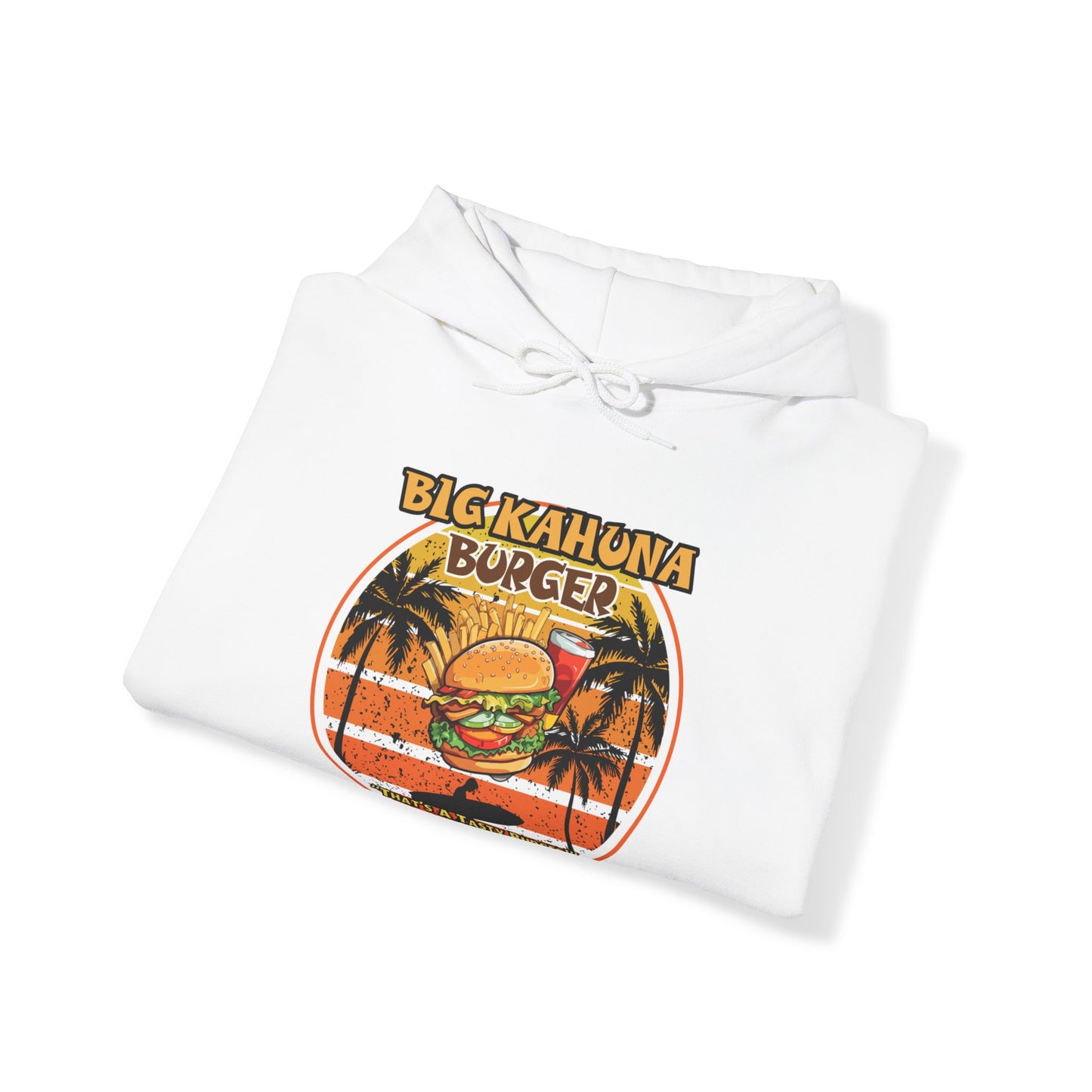 Big Kahuna Burger  Unisex Heavy Blend™ Hooded Sweatshirt Cozy Movie Magic, Burger Lover's Delight.