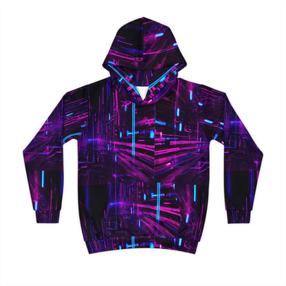 Neon Dreams: Cyberpunk Glow Hoodie for Kids