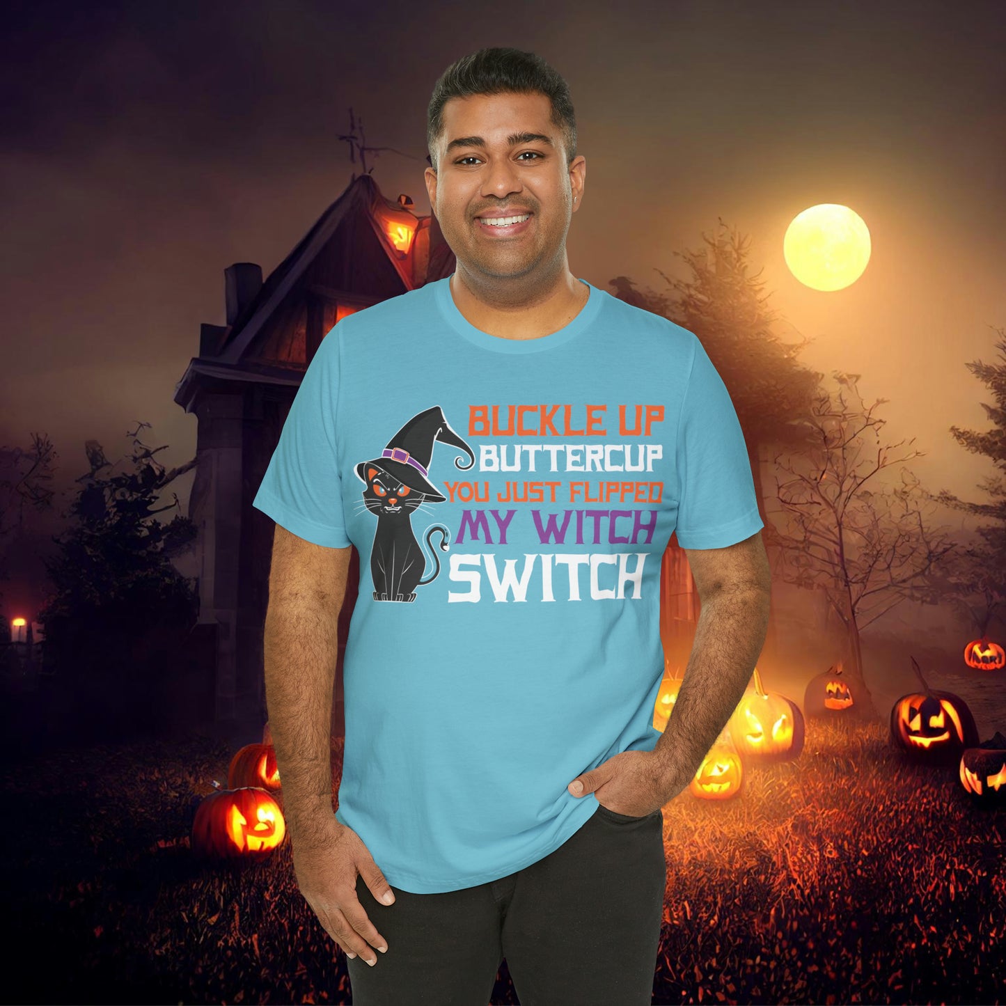 Halloween Buckle up Buttercup you just flipped my Witch Switch Unisex Jersey Short Sleeve Tee Gifts for Her