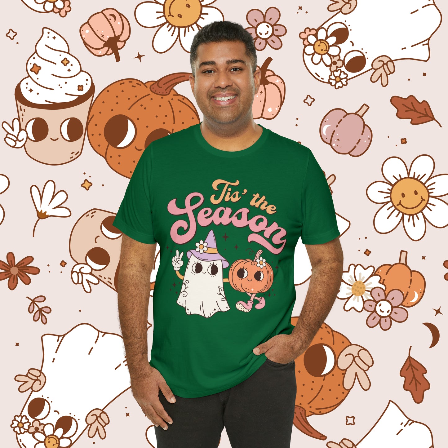 Tis The Season Retro Groovy Halloween Unisex Jersey Short Sleeve Tee GIfts for Him Gifts for Her