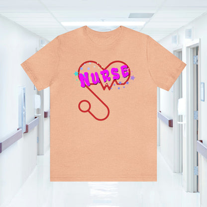 Nurse Love Unisex Jersey Tee Bella+Canvas 3001 Healthcare Gift Medical Students, Soft Fabric, Various Sizes Available