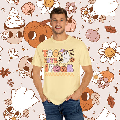Too Cute to Spook Retro Groovy Halloween Unisex Garment-Dyed T-shirt Gifts for Him Gifts for Her