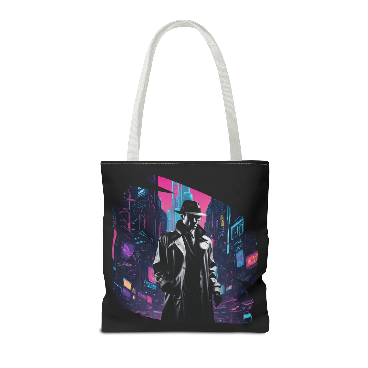 Cyberpunk Chic  Film Noir Detective AOP Tote Bag