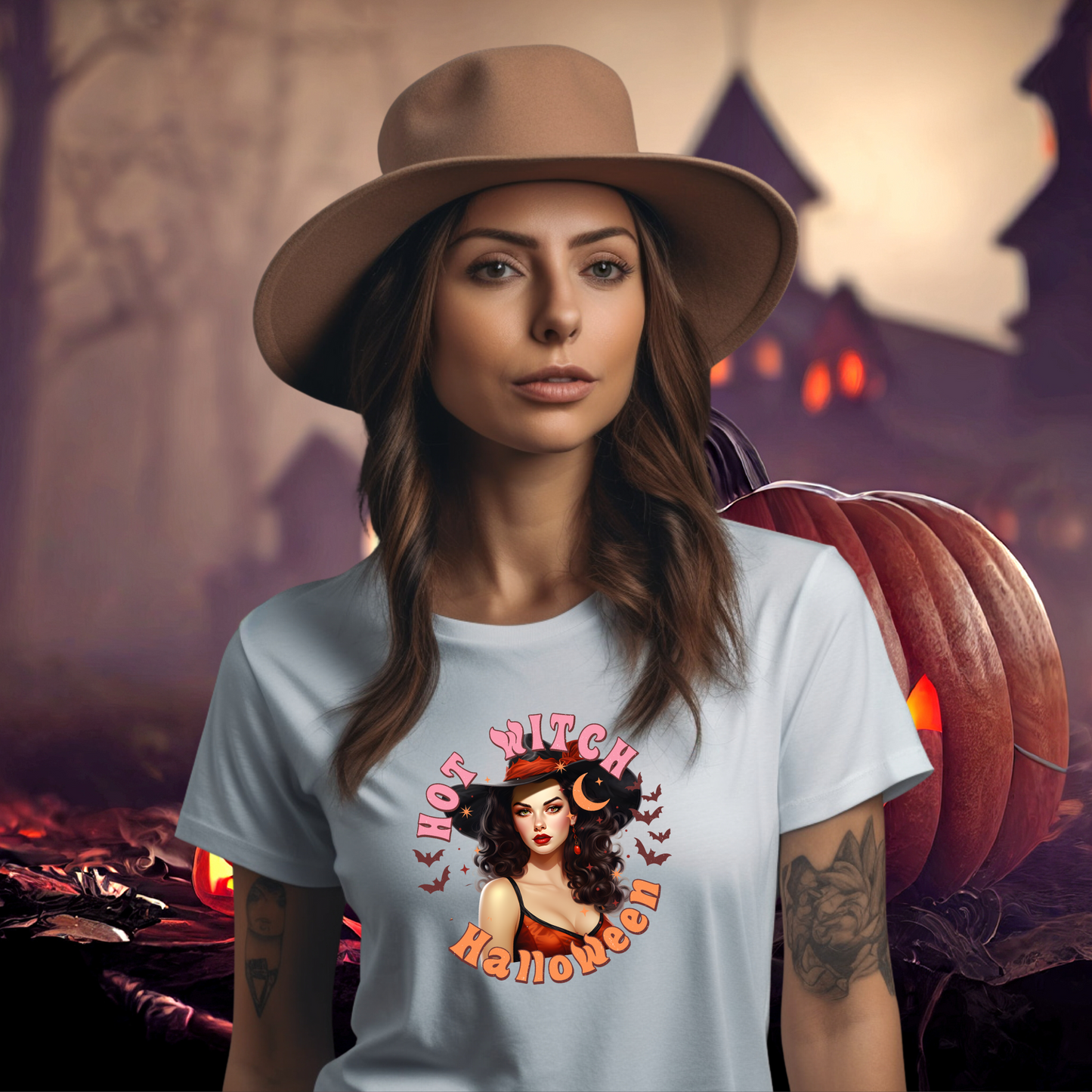 Hot Witch Halloween Unisex Jersey Short Sleeve Tee