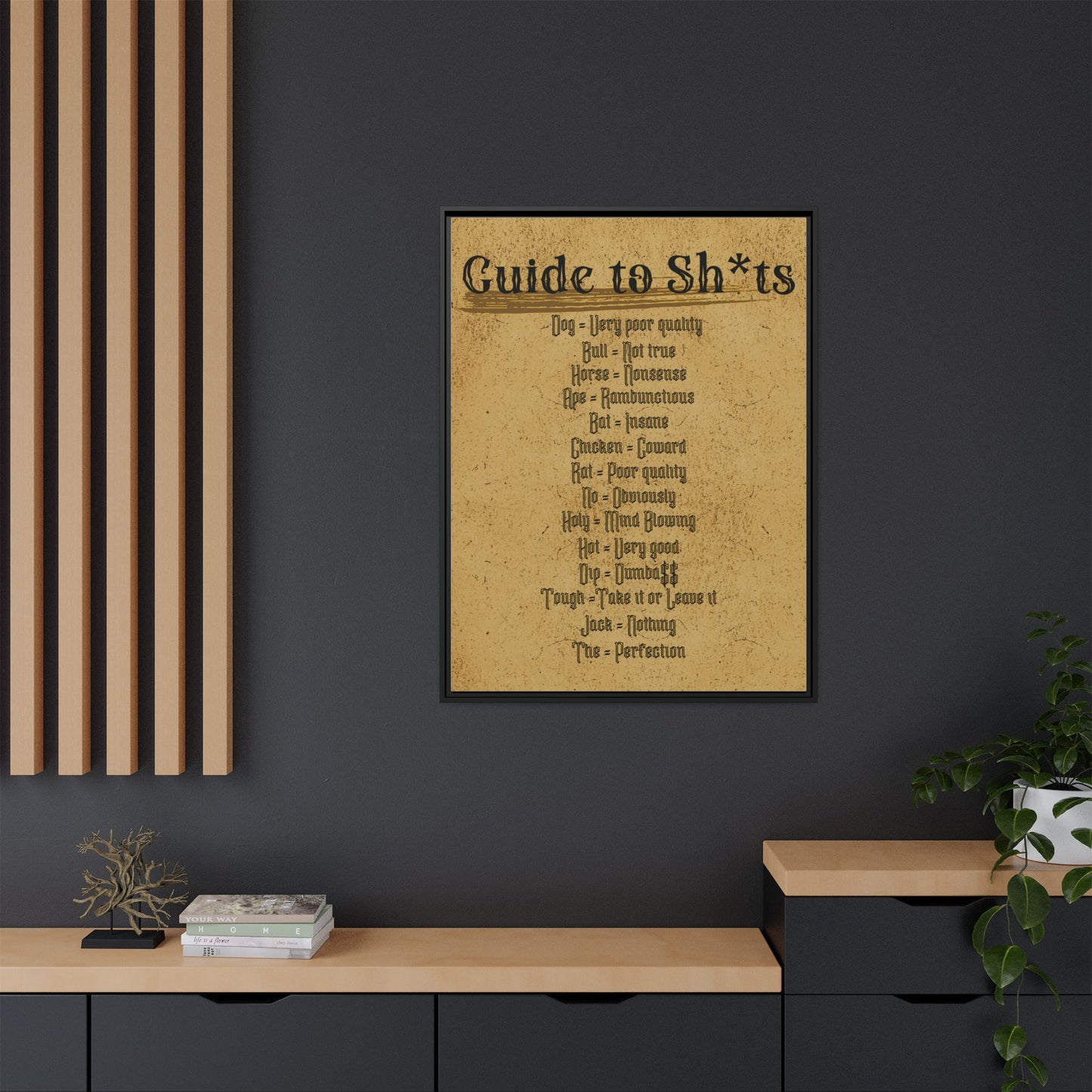 Guide to Sh*ts Framed Wall Art Print, Humorous Decor, Office Wall Art, Gift for Friends, Humor, Unique Housewarming Gift