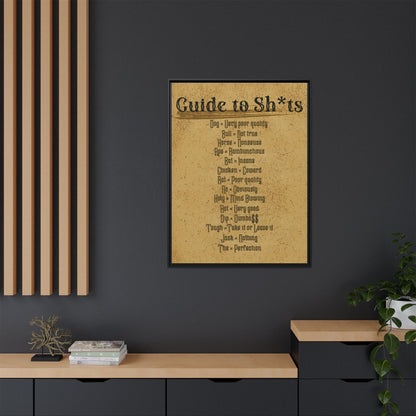 Guide to Sh*ts Framed Wall Art Print, Humorous Decor, Office Wall Art, Gift for Friends, Humor, Unique Housewarming Gift