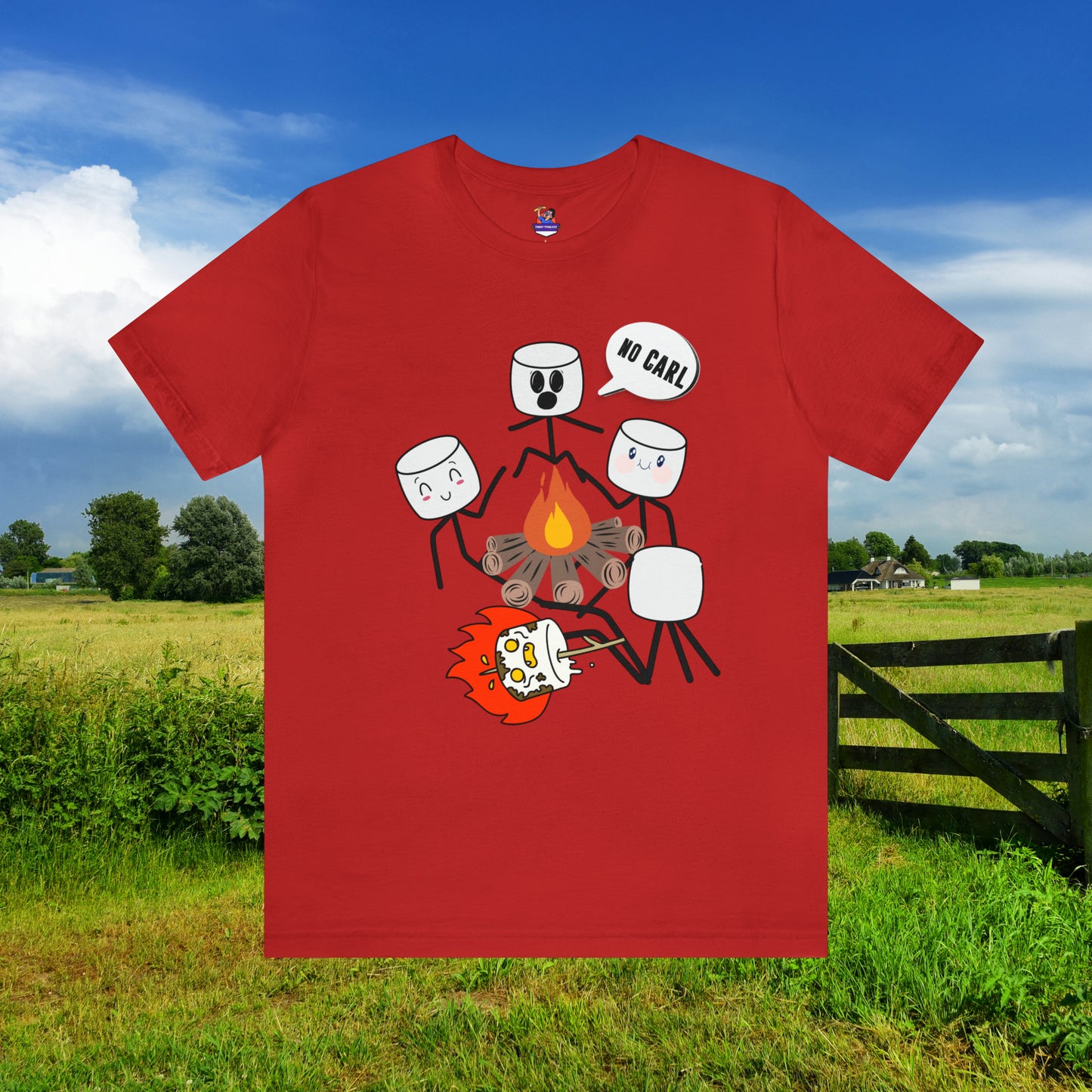 No Carl Marshmallow Campfire funny / Unisex Jersey Short Sleeve Tee