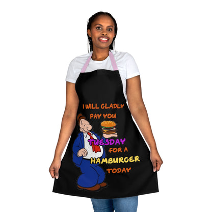 Popeye's Friend Wimpy "I will Gladly Pay you Tuesday for a Hamburger Today" Apron (AOP)