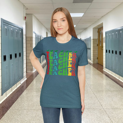Colorful Teacher Unisex Jersey Short Sleeve Tee