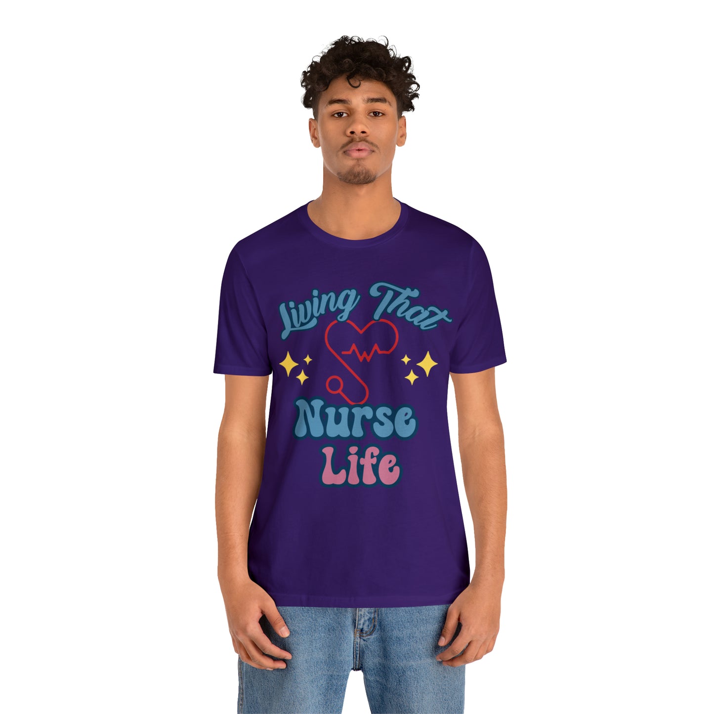 Living the Nurse Life, Comfy and Stylish Nurse T-Shirt:Gift for Medical Professionals and Nursing Students, Various Sizes Available"