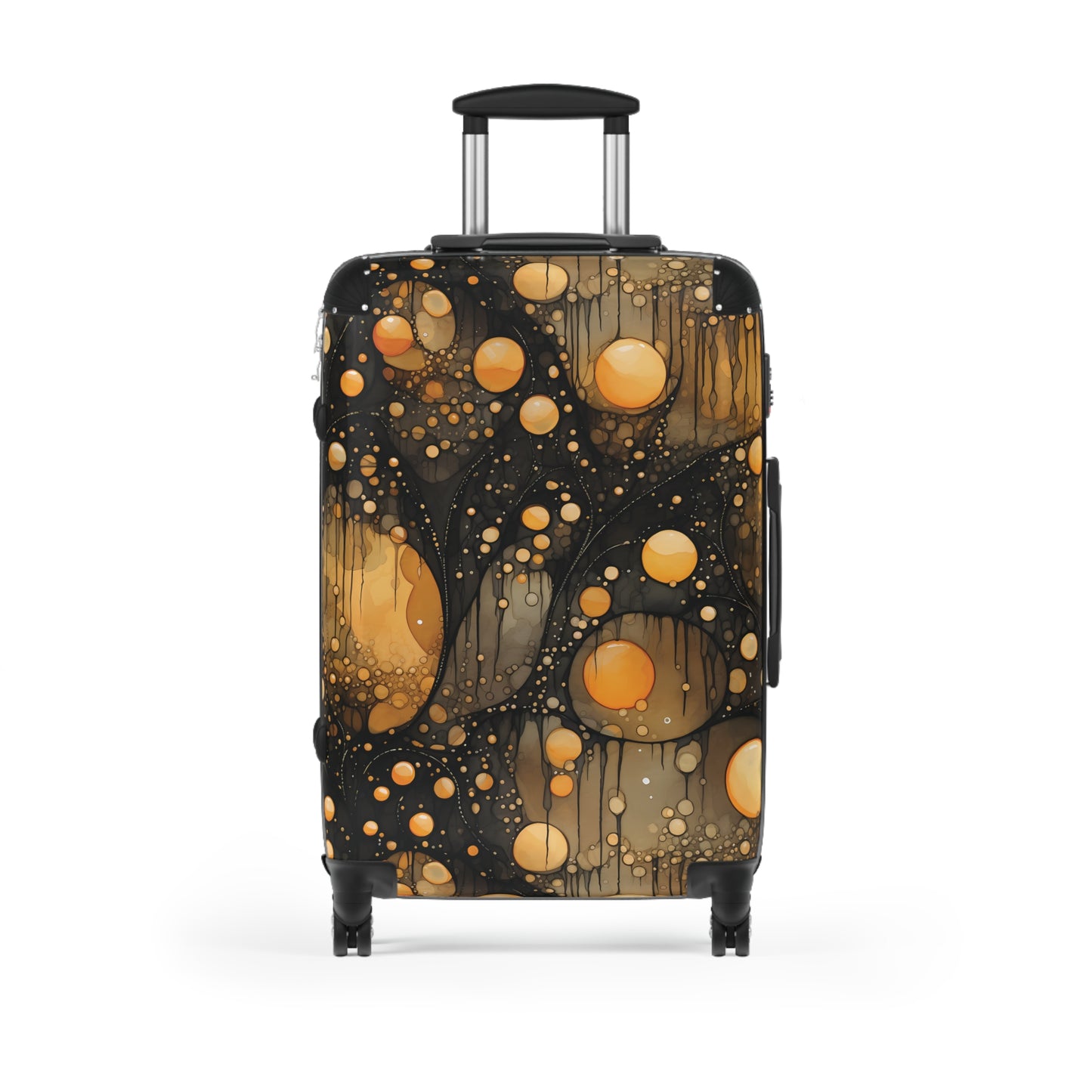 Halloween Yellow Orange Floating Blobs and Dark Suitcase