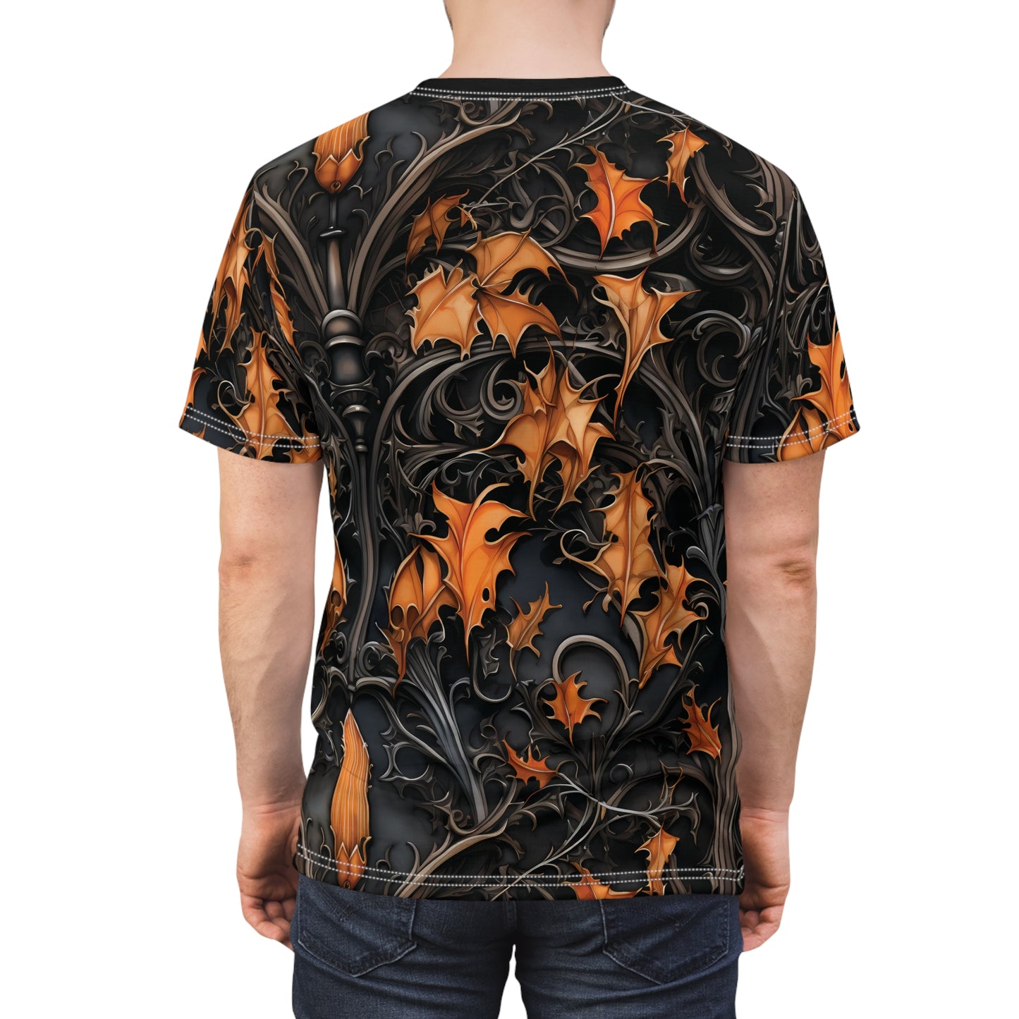 Halloween Leaves Gothic Unisex Cut & Sew Tee (AOP)