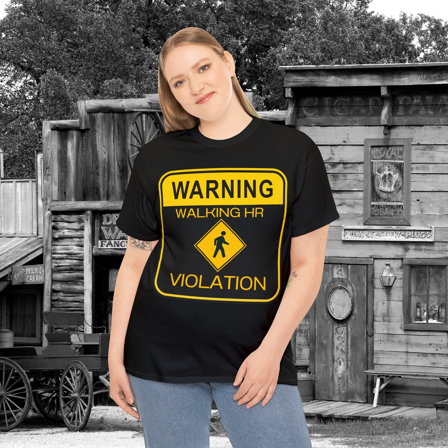 WARNING Walking HR VIOLATION Heavy Cotton Tee