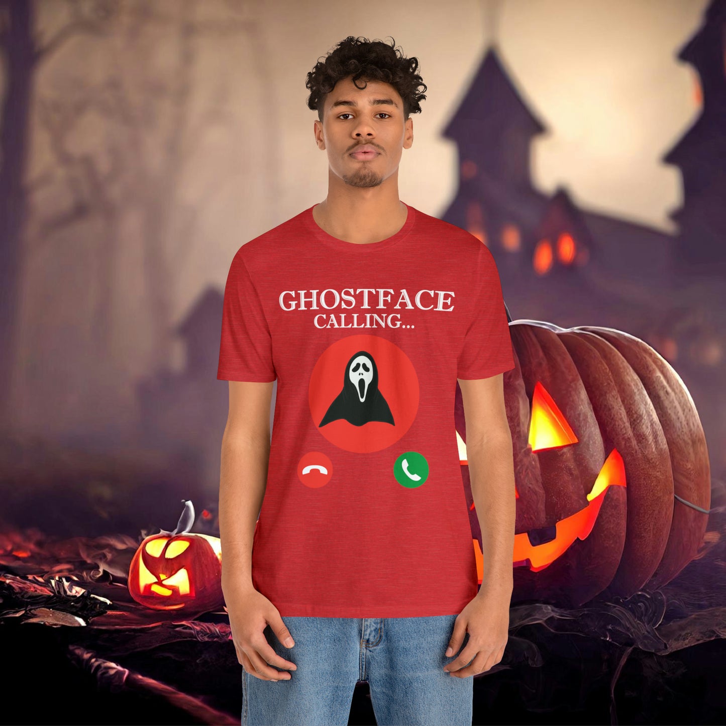 Ghost Face is Calling Halloween Unisex Jersey Short Sleeve Tee Gifts For her Gifts for Him