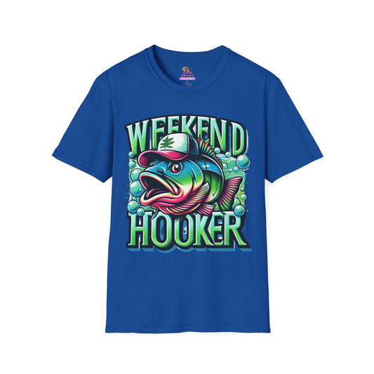 Weekend Hooker Unisex Softstyle T-Shirt Fishing humor, Fisherman Gift Pun T-Shirt Funny Fish Tee Fishy Vibes Unique Unisex Tee