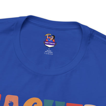Colorful Teachers Change Lives Back to School Unisex Jersey Short Sleeve Tee Gifts for him, Gifts for Her