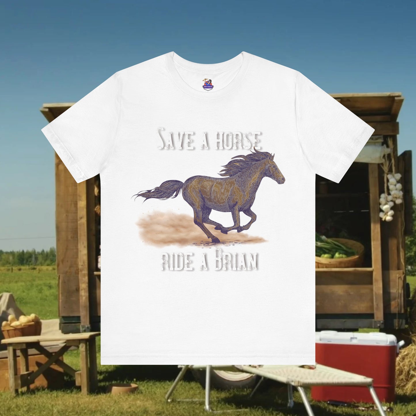 Save a Horse, Ride a [Custom Name] - Unisex Jersey Short Sleeve Tee