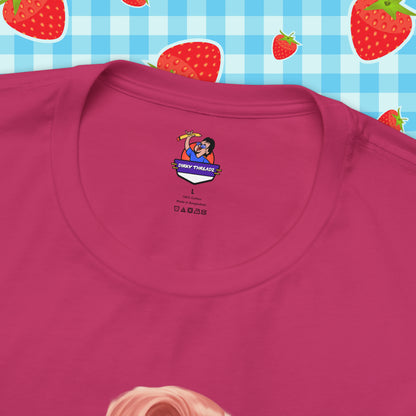 Retro Pin-Up T-Shirt - Quirky Pink Design for Bold Style