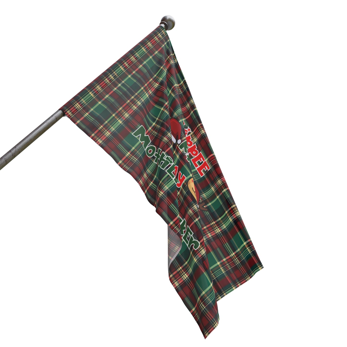 Die Hard Inspired Christmas House Flag | Yippee Ki Yay Mother-F--ker | Festive Plaid Pattern | Holiday Outdoor Decor