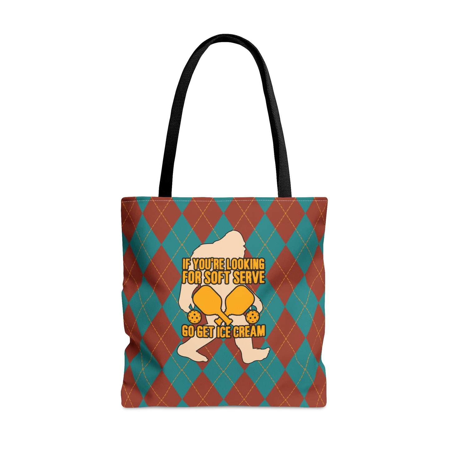 Vintage Rhombus Bigfoot Pickleball AOP Tote Bag - Tote Your Style with a Twist of Humor!