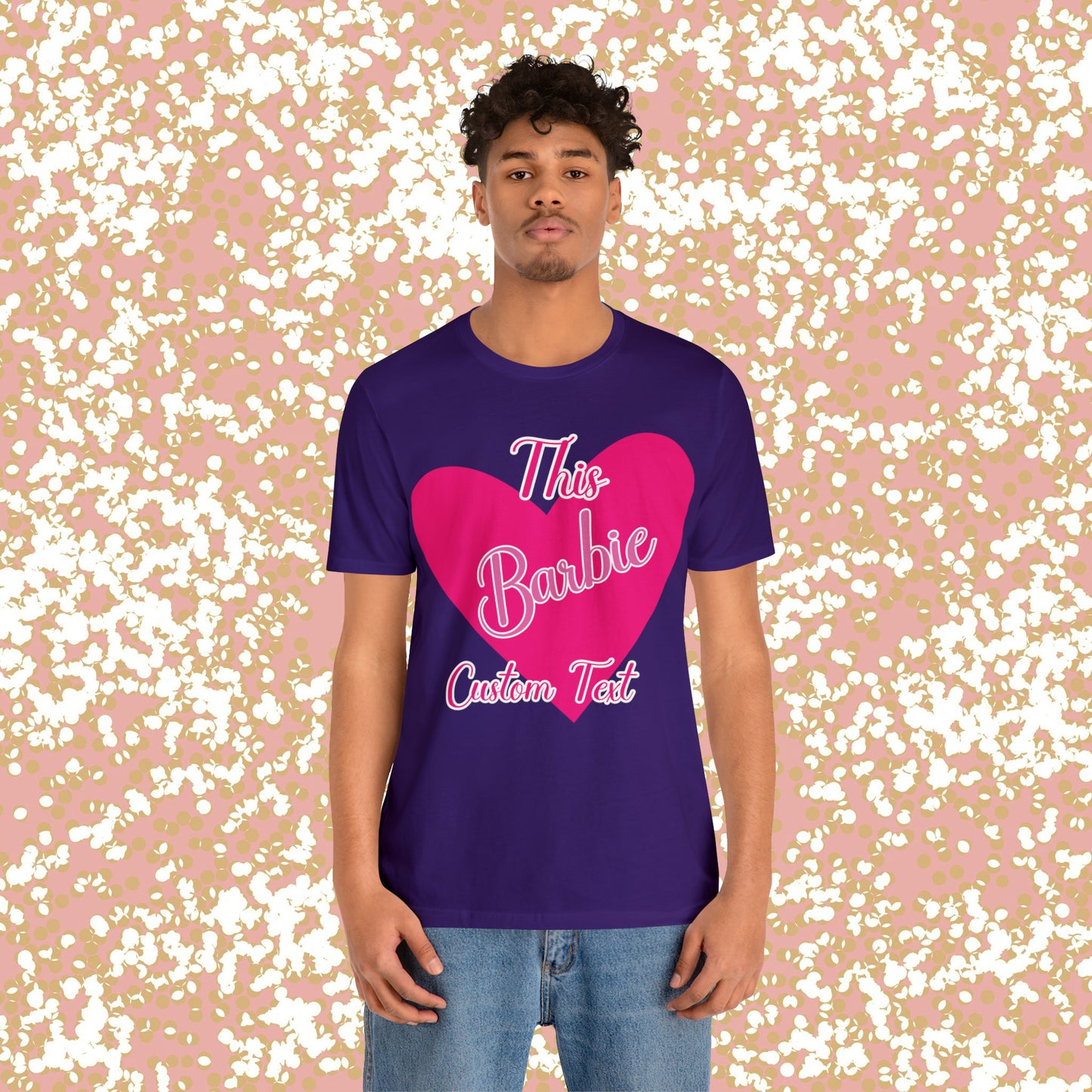 This Barbie  "CUSTOM TEXT" Unisex Jersey Short Sleeve Tee Gifts For Him Gifts For Her