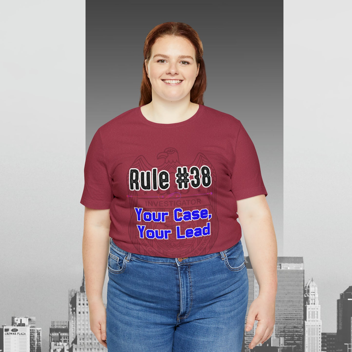 Rules of Gibbs #38 Your Case, Your Lead Unisex Jersey Short Sleeve Tee