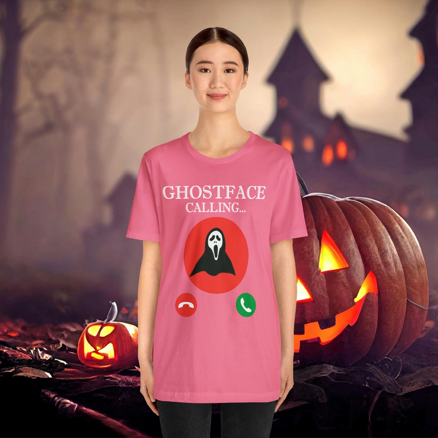 Ghost Face is Calling Halloween Unisex Jersey Short Sleeve Tee Gifts For her Gifts for Him