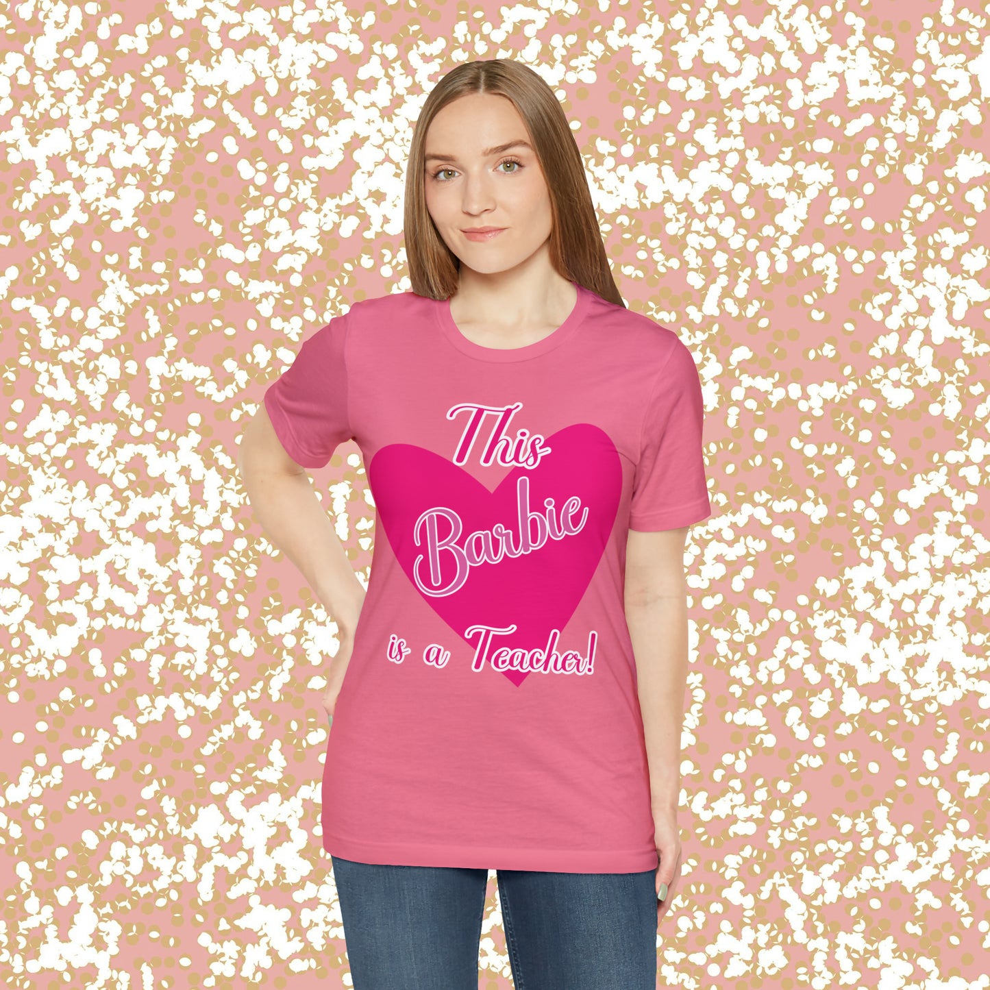 This Barbie is a Teacher Unisex Jersey Short Sleeve Tee gifts for her