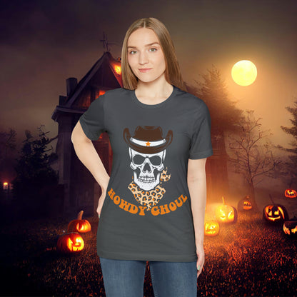Howdy Ghoul Skeleton Sheriff Retro Halloween Unisex Jersey Short Sleeve Tee Gifts for her