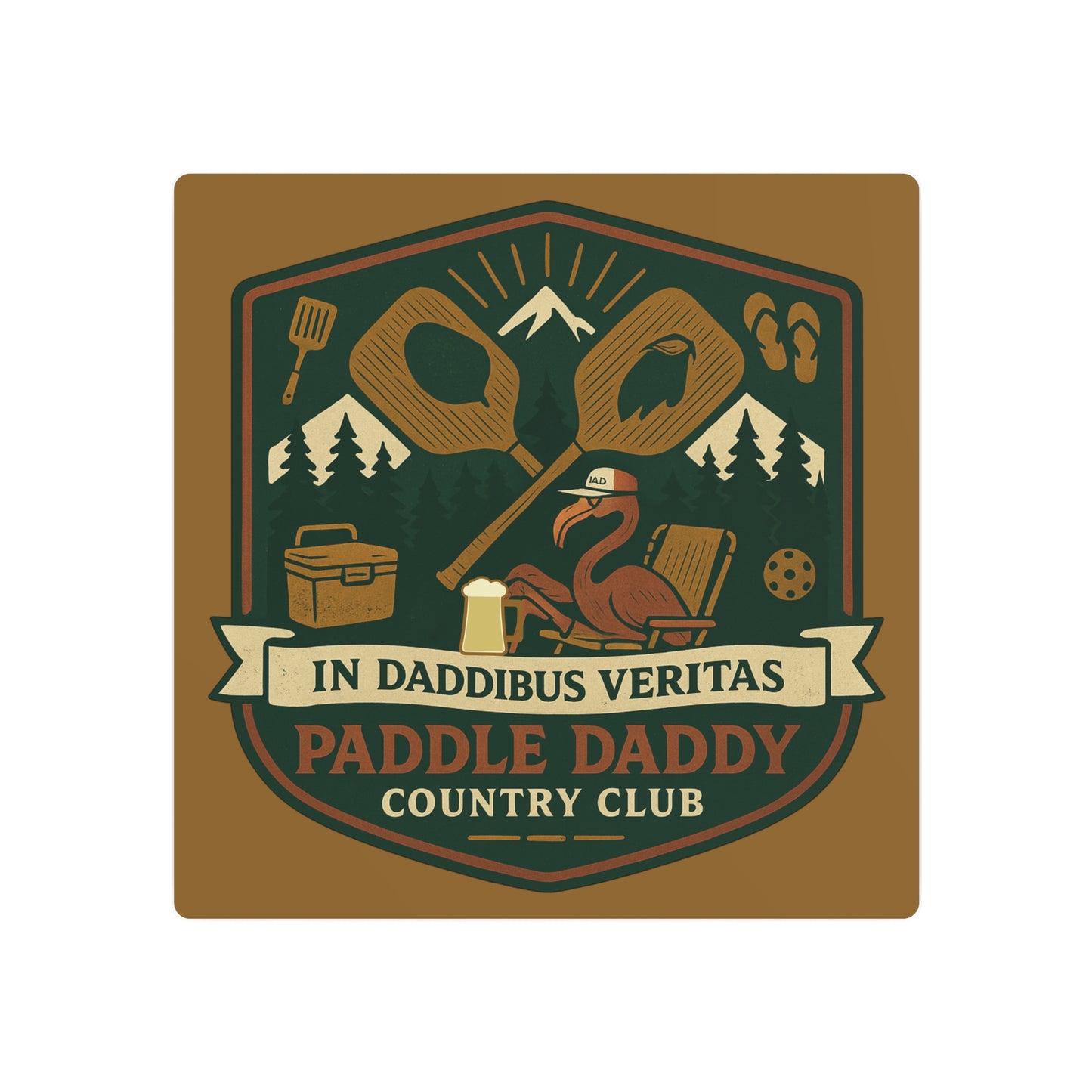 Paddle Daddy Country Club™ Metal Art Sign, Wall Decor for Outdoor Enthusiasts, Country Club Decor, Unique Gift for Dads, Camping Decoration