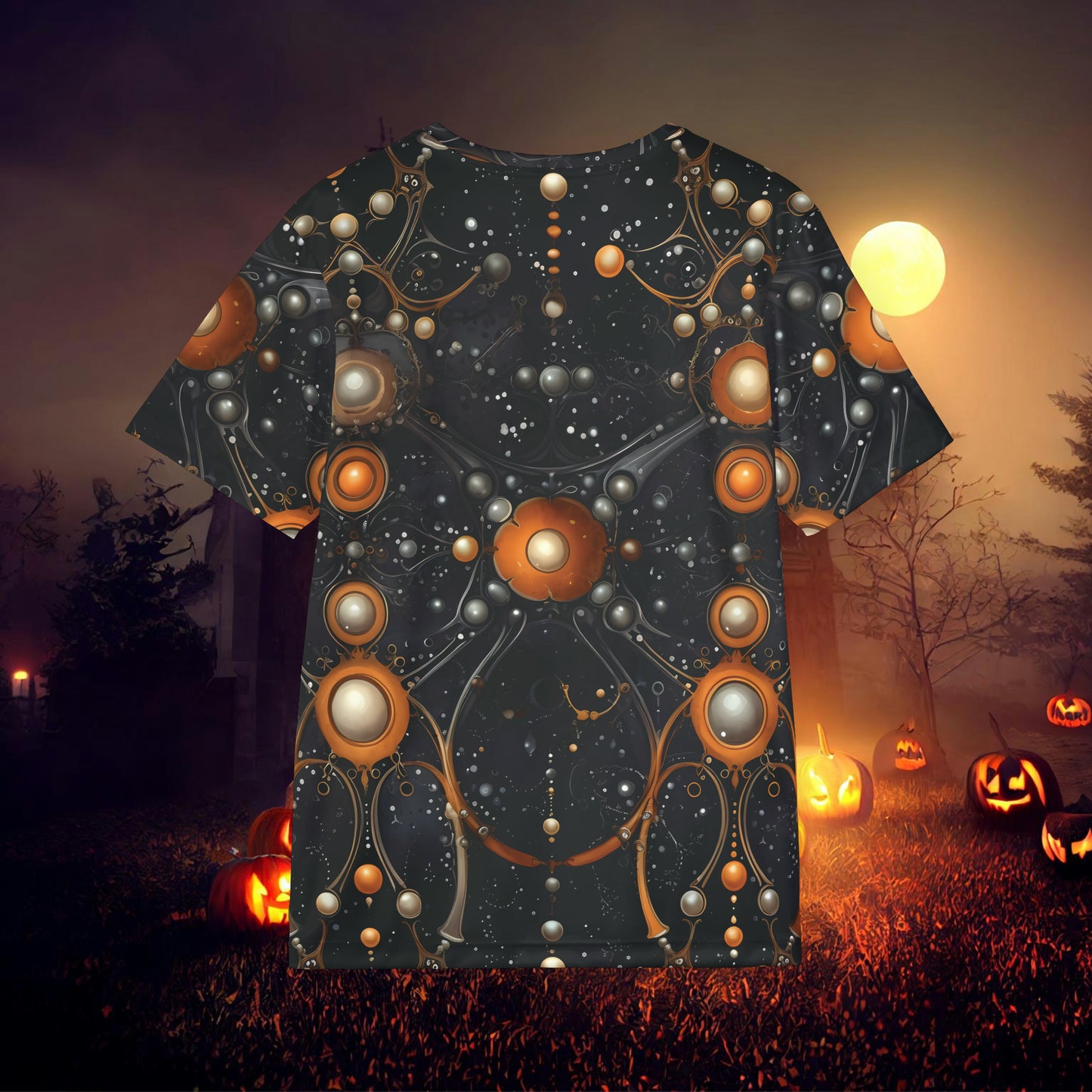 Halloween Yellow Orange Orbs Floating oozing and Dark Streaks  Men's Sports Jersey (AOP)