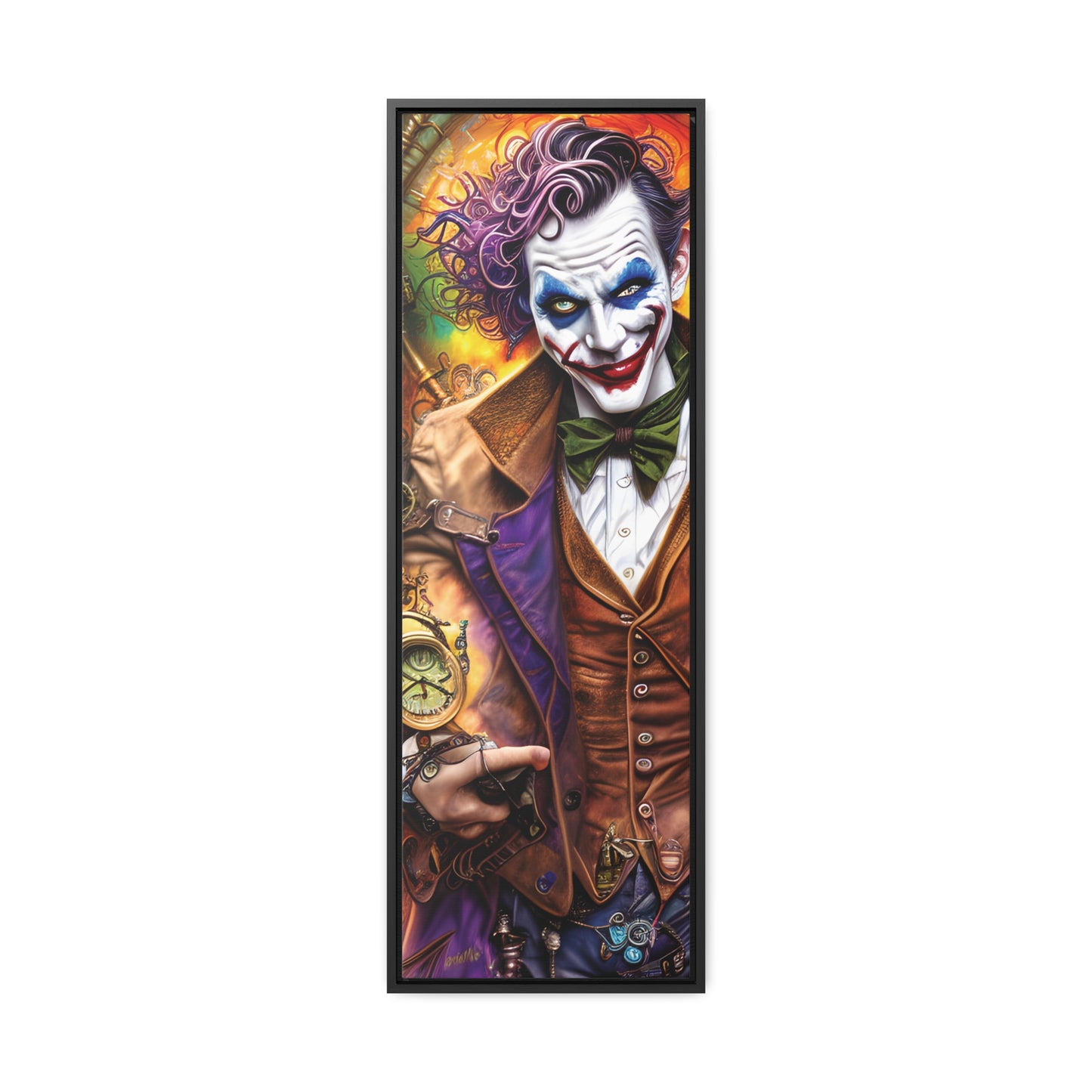 Steampunk-Joker-Hearts-Tribal-Fractal Gallery Canvas Wraps, Vertical Frame